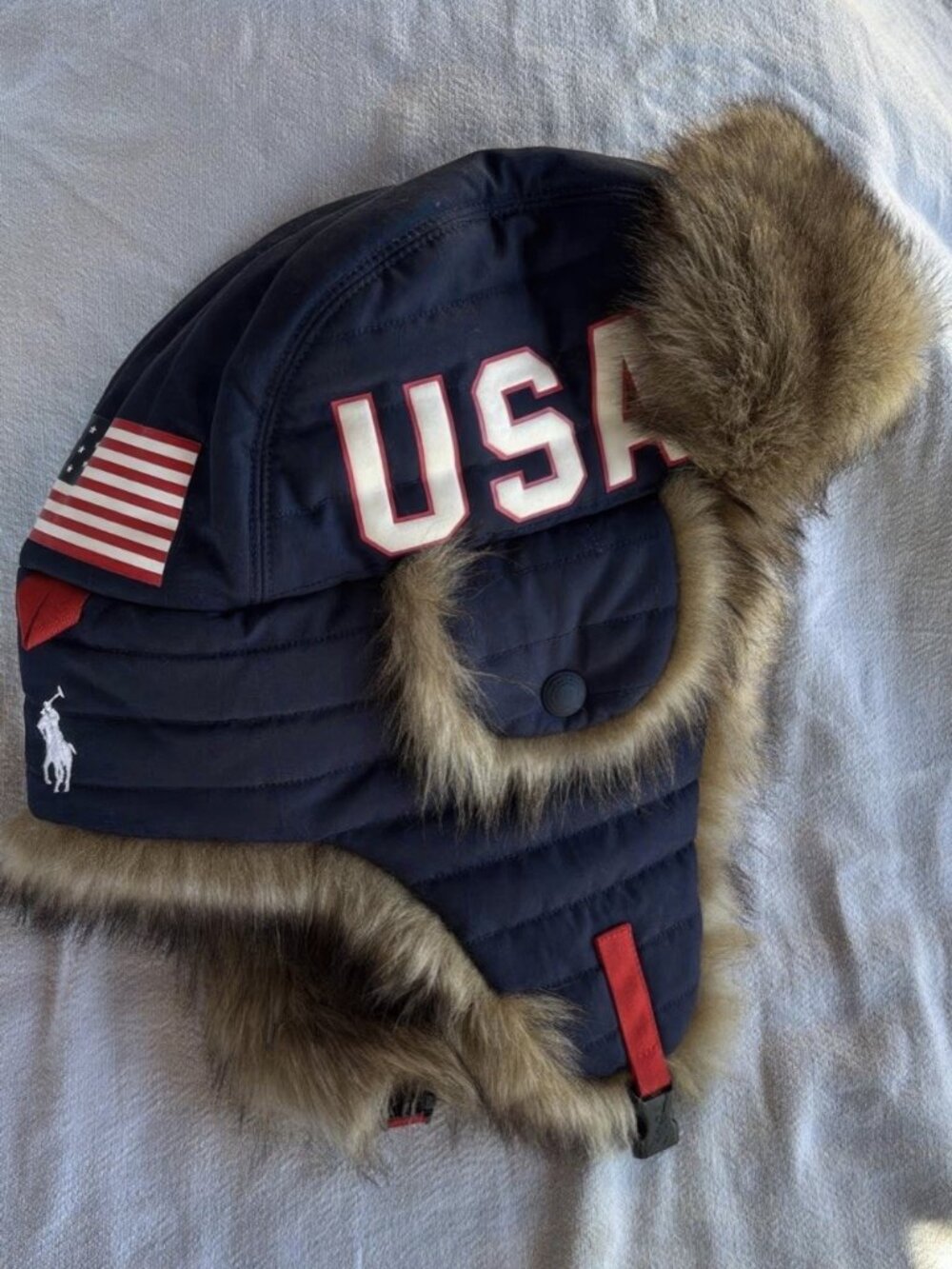 Polo Ralph Lauren USA Olympic Team Offical Outfitter 2022 Trapper Hat LXL 63cm